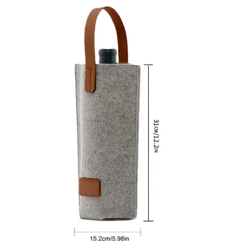 Single Felt Wine Bottle Tote