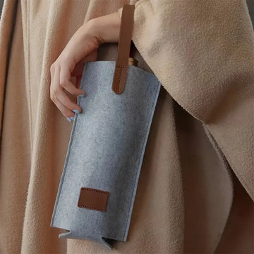 Single Felt Wine Bottle Tote