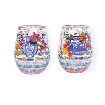 La La Land Mediterranean Summer Glass Tumblers – Set of 2